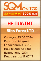 Кнопка Статуса для Хайпа Bliss Forex LTD