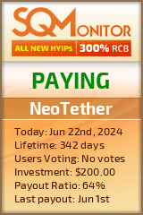 NeoTether HYIP Status Button