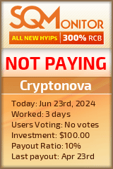 Cryptonova HYIP Status Button