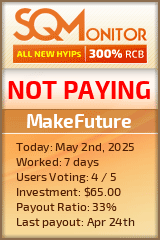 MakeFuture HYIP Status Button