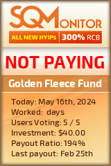 Golden Fleece Fund HYIP Status Button