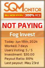 Fog Invest HYIP Status Button