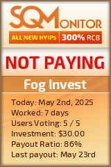 Fog Invest HYIP Status Button