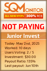 Junior Invest HYIP Status Button