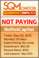 NoRiskCapital HYIP Status Button