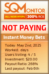 Instant Money Bets HYIP Status Button