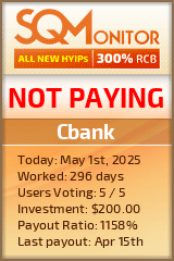 Cbank HYIP Status Button