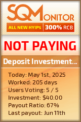 Deposit Investments ltd HYIP Status Button