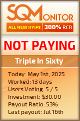 Triple In Sixty HYIP Status Button