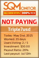 Triple7usd HYIP Status Button