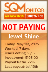 Jewel Shine HYIP Status Button