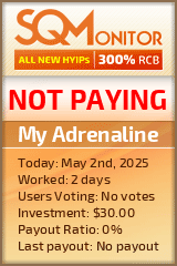 My Adrenaline HYIP Status Button