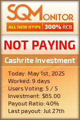 Cashrite Investment HYIP Status Button