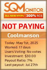 Coolmanson HYIP Status Button