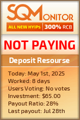 Deposit Resourse HYIP Status Button