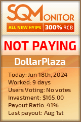 DollarPlaza HYIP Status Button
