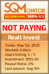 Realt Invest HYIP Status Button