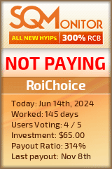 RoiChoice HYIP Status Button