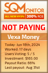Vexa Money HYIP Status Button