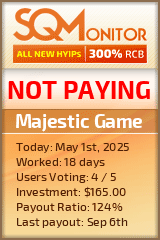 Majestic Game HYIP Status Button