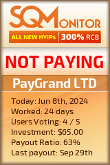 PayGrand LTD HYIP Status Button