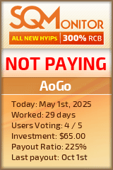 AoGo HYIP Status Button