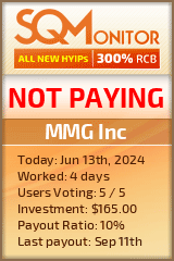 MMG Inc HYIP Status Button