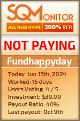 Fundhappyday HYIP Status Button