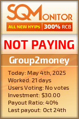 Group2money HYIP Status Button