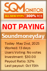 Soundmoneyday HYIP Status Button