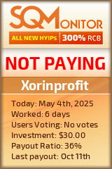 Xorinprofit HYIP Status Button