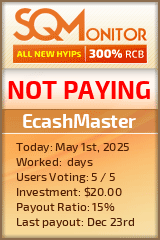 EcashMaster HYIP Status Button