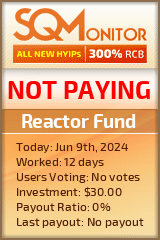 Reactor Fund HYIP Status Button
