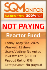 Reactor Fund HYIP Status Button