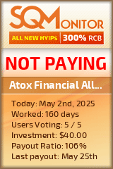 Atox Financial Alliance HYIP Status Button