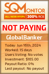 GlobalBanker HYIP Status Button