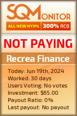 Recrea Finance HYIP Status Button