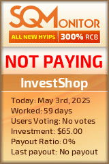 InvestShop HYIP Status Button