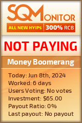 Money Boomerang HYIP Status Button