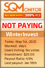 WinterInvest HYIP Status Button