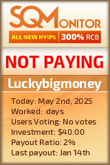 Luckybigmoney HYIP Status Button