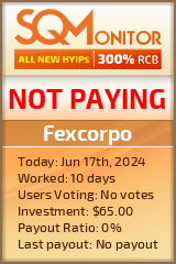 Fexcorpo HYIP Status Button