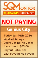 Genius City HYIP Status Button
