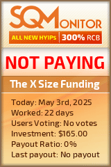 The X Size Funding HYIP Status Button