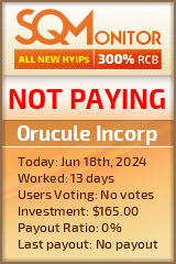 Orucule Incorp HYIP Status Button