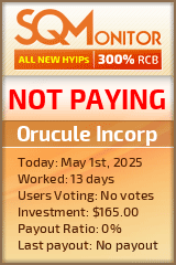 Orucule Incorp HYIP Status Button