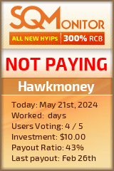 Hawkmoney HYIP Status Button