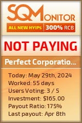 Perfect Corporation LTD HYIP Status Button