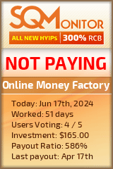 Online Money Factory HYIP Status Button