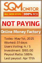 Online Money Factory HYIP Status Button